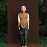 Arum Collarless Vest | Honey Brown