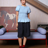 Aurora Smock Top (Shortsleeve) | Baby blue
