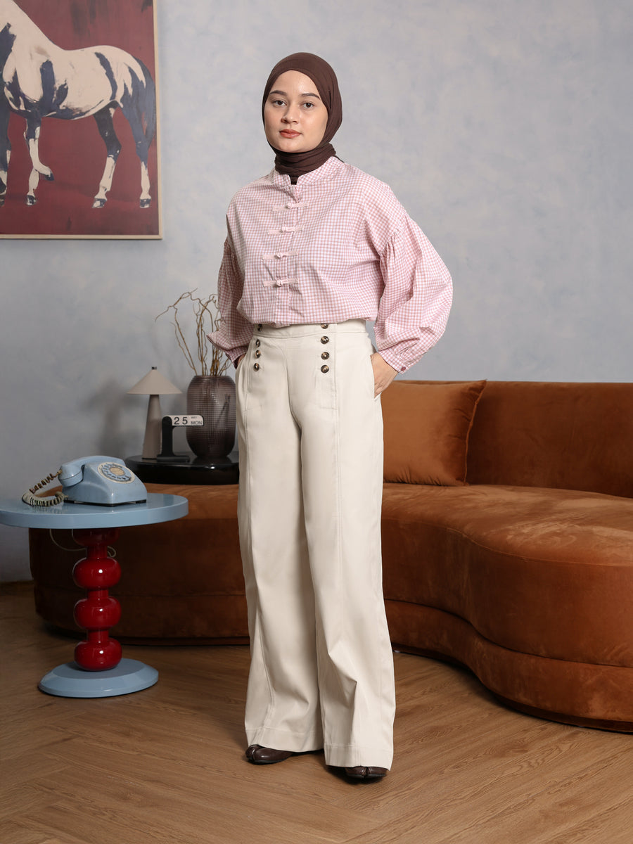 Button Pants (Full Length) | Ivory – THENBLANK