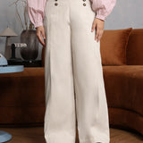 Button Pants (Full Length) | Ivory