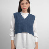 Chevron Knit Vest | Denim