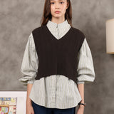 Chevron Knit Vest | Macchiato