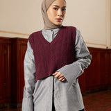 Chevron Knit Vest | Maroon