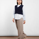 Chevron Knit Vest | Navy