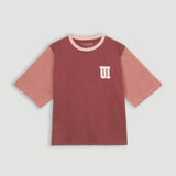 THENBLANK X UI - Color Block Anytime Short Tee | Red Plum