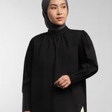 Cotton Ruffle Blouse | Black