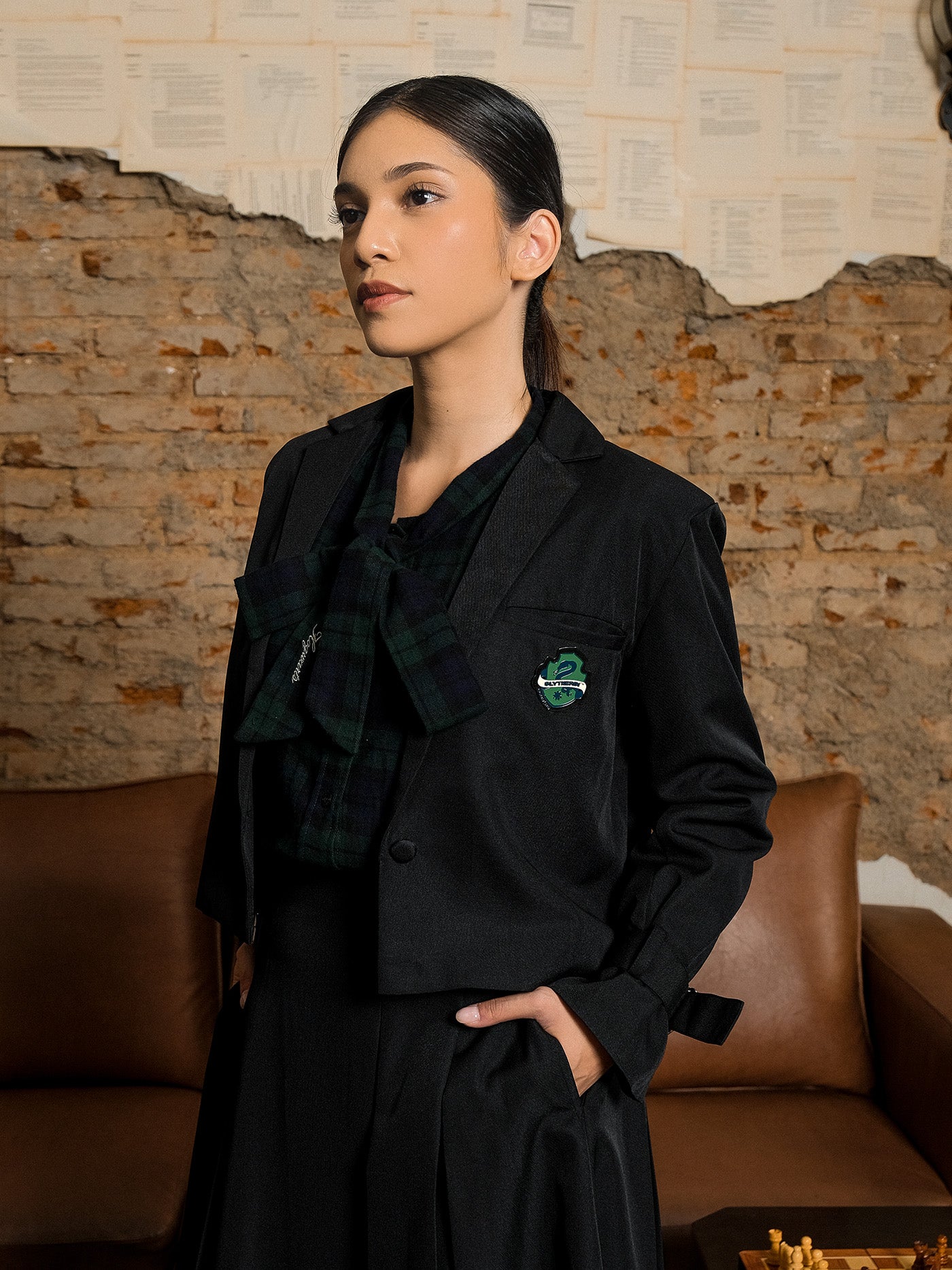 Cropped Blazer Black