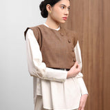Crop Janggan Vest | Brown