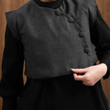 Crop Janggan Vest | Charcoal