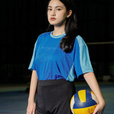 THENBLANK X UI - Dry Fit Short Tee | Blue Turkish