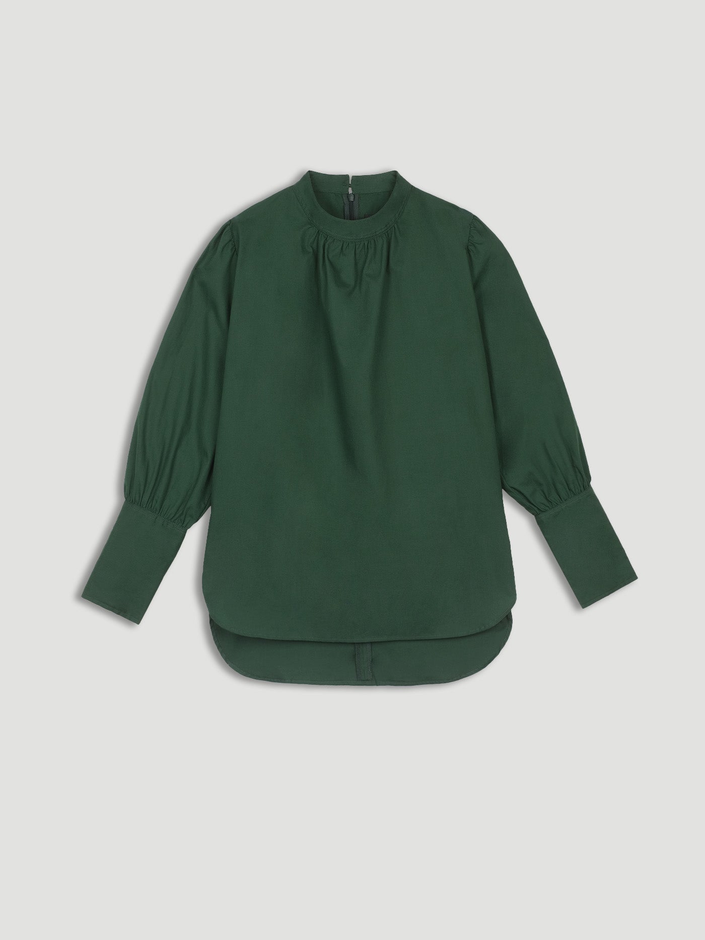 Cotton Ruffle Blouse | Forest – THENBLANK