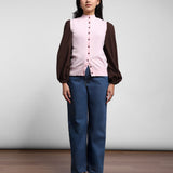 Joy Cardigan Vest | Blush Coffee