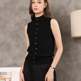 Joy Cardigan Vest | Black Yellow