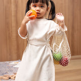 Kids Tied Longsleeve Dress | Ivory