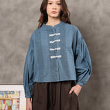 Noon Balun Blouse | Stone Blue