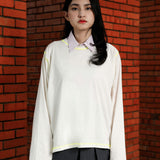 THENBLANK X UI - Overlock Anytime Long Tee | Broken White