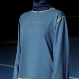 THENBLANK X UI - Overlock Anytime Long Tee | Denim Blue