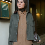 Sleeveless Shirt | Camel Stripe