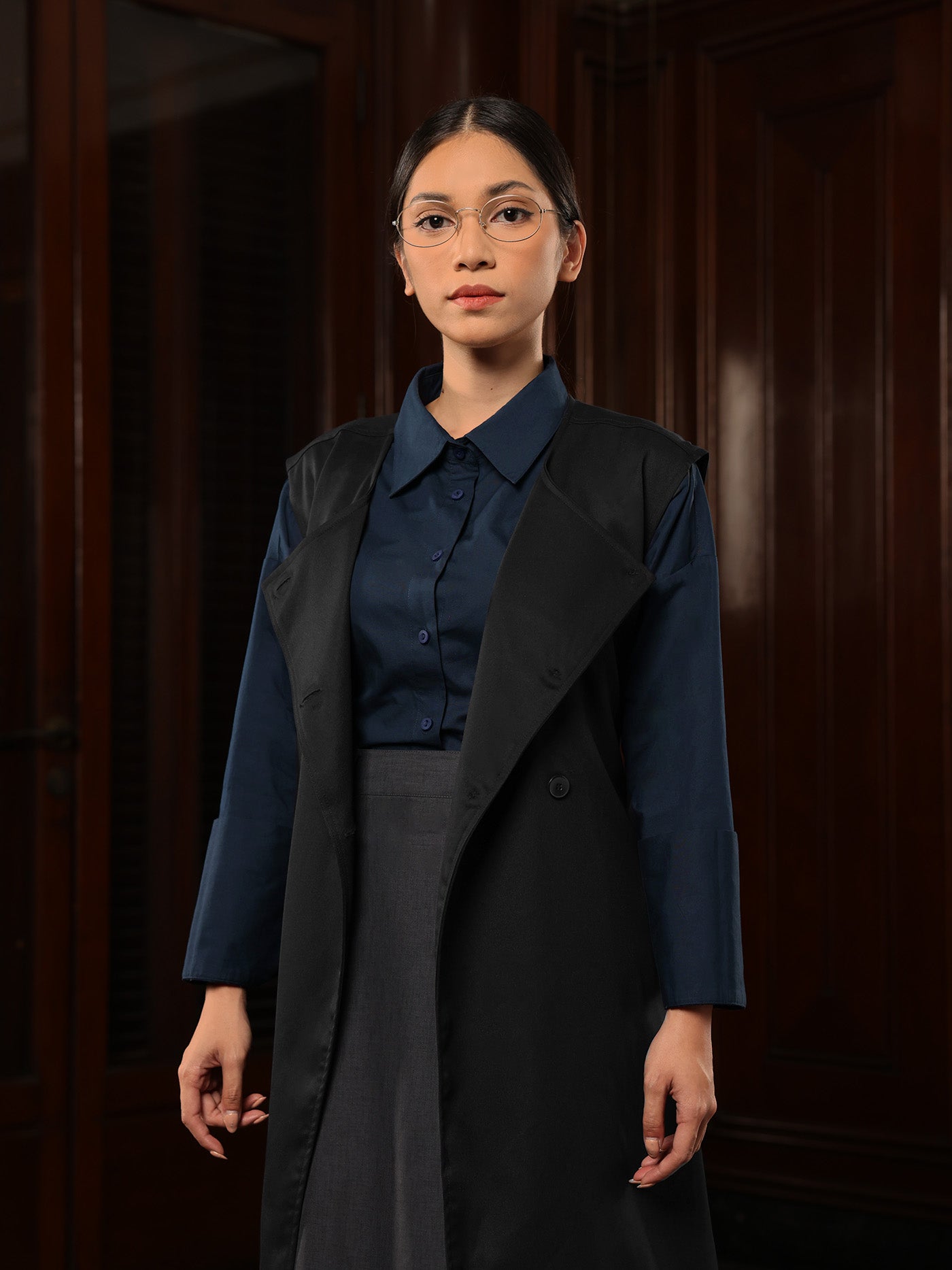 laubeblanc Sleeveless Coat Dress(Black)