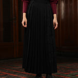 Slit Pleats Skirt | Black
