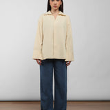 V-Neck Collar Shirt | Cream