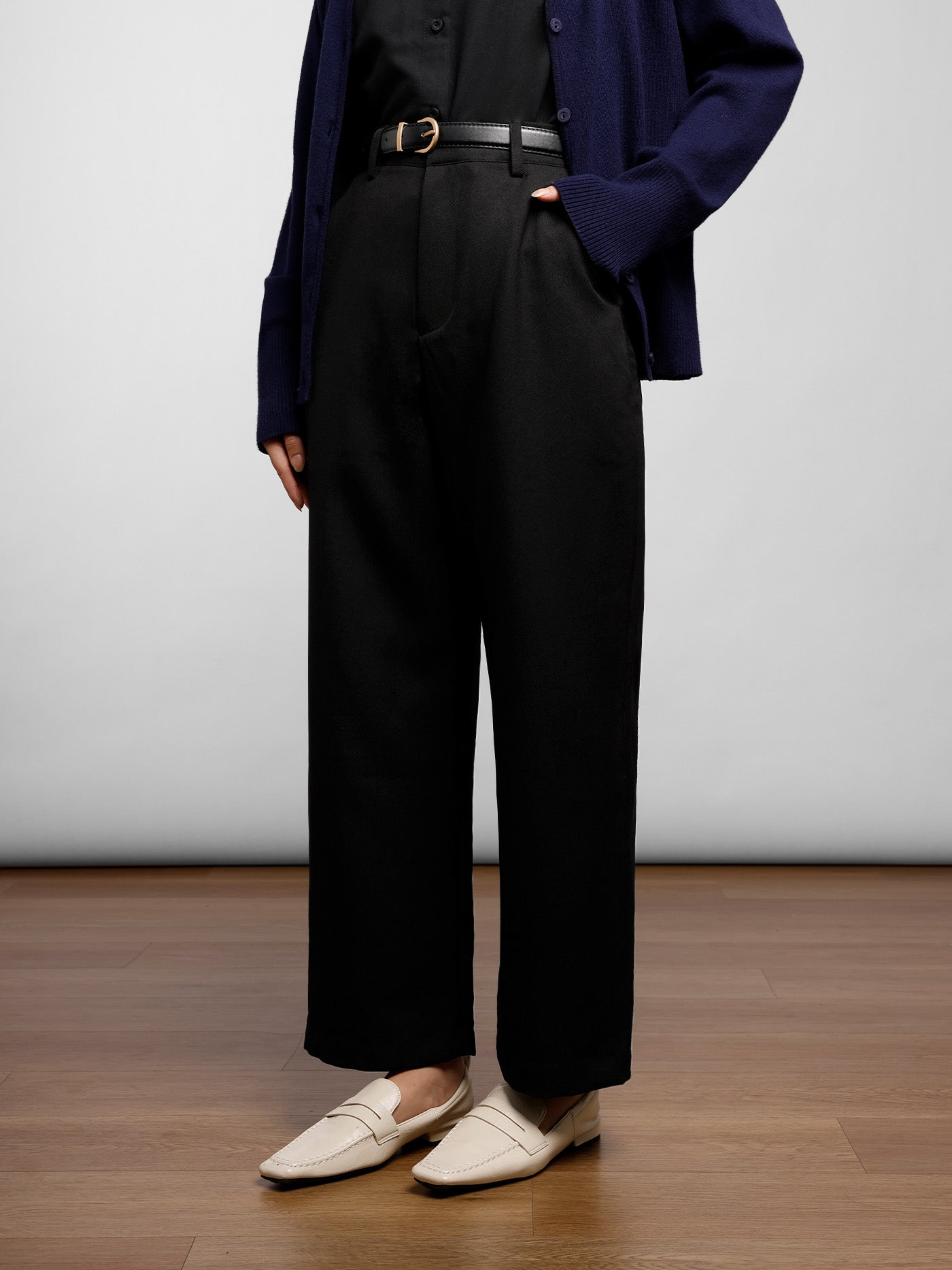 Wide Chino Pants | Black – THENBLANK